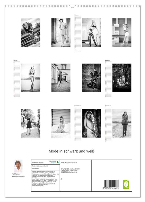 Mode in schwarz und weiß (CALVENDO Premium Wandkalender 2025)