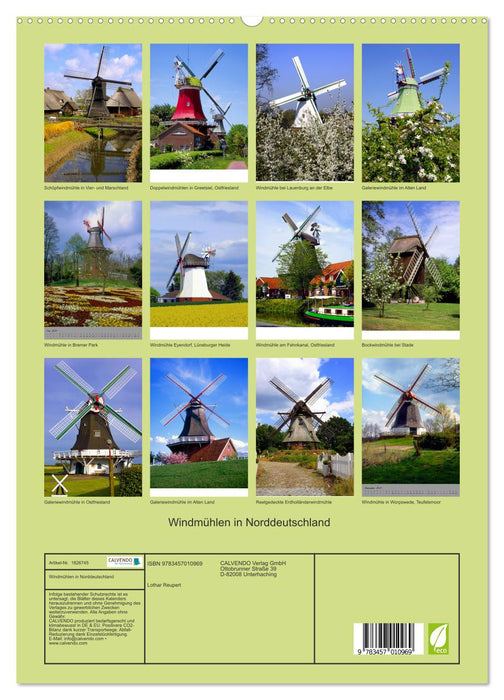 Windmühlen in Norddeutschland (CALVENDO Premium Wandkalender 2025)