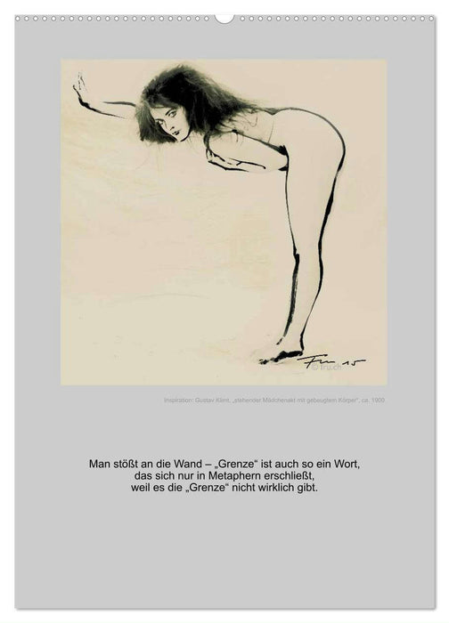 EROTISCHE BODYPAINTING ZITATE - HOMMAGE AN KLIMT, SCHIELE UND PICASSO (CALVENDO Premium Wandkalender 2025)