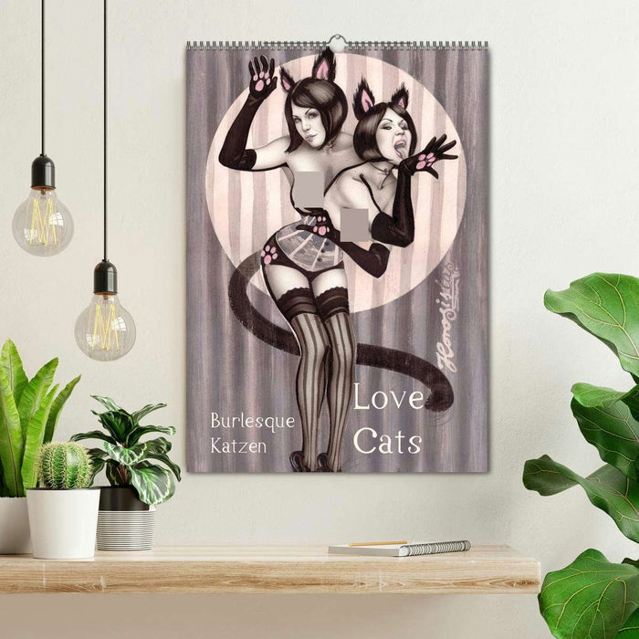 Burlesque Love Cats Katzen (CALVENDO Wandkalender 2025)