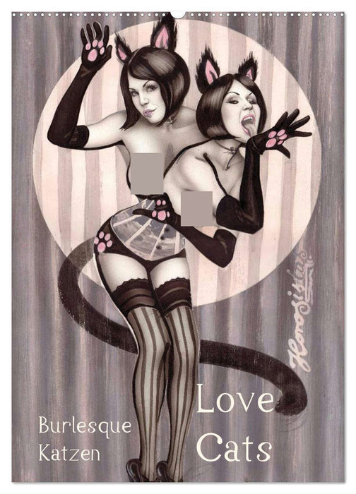 Burlesque Love Cats Katzen (CALVENDO Wandkalender 2025)