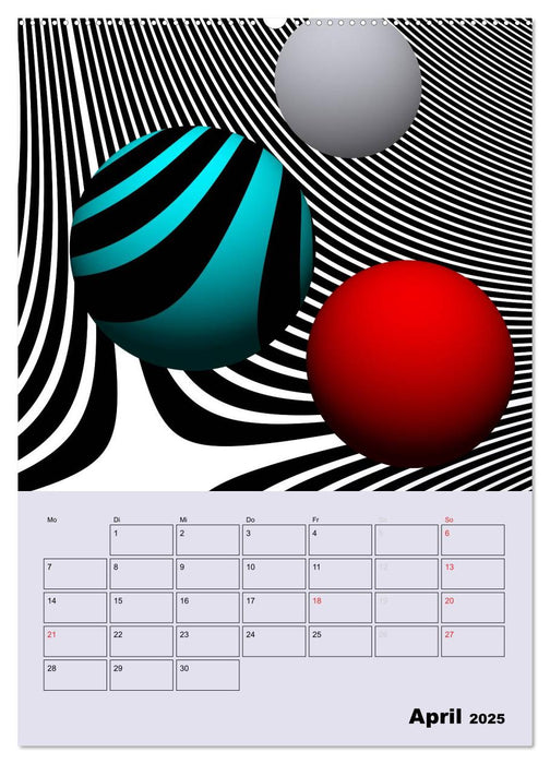 3D - 3 Farben (CALVENDO Wandkalender 2025)