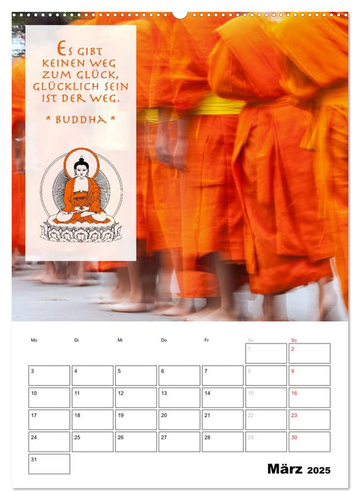 BUDDHAS ZITATE Buddhistische Weisheiten (CALVENDO Wandkalender 2025)