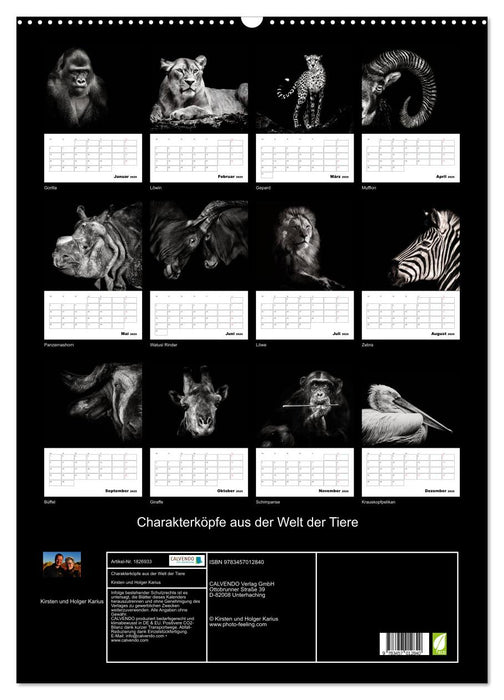 Charakterköpfe aus der Welt der Tiere (CALVENDO Wandkalender 2025)
