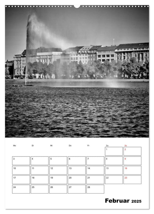 HAMBURG Monochrome Ansichten (CALVENDO Premium Wandkalender 2025)