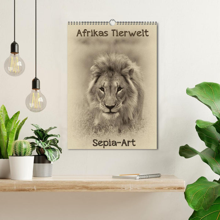 Afrikas Tierwelt - Sepia-Art (CALVENDO Wandkalender 2025)