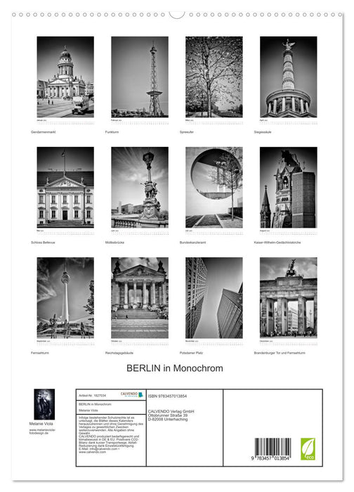 BERLIN in Monochrom (CALVENDO Premium Wandkalender 2025)