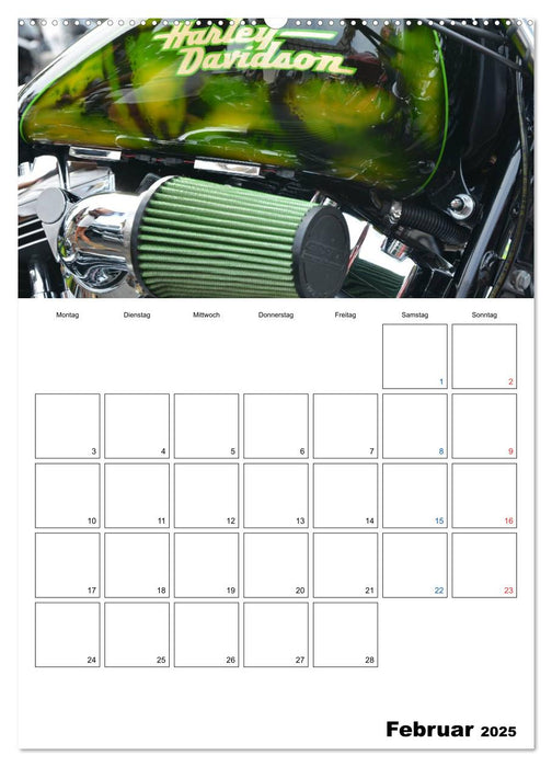 Harley Davidson Familienplaner (CALVENDO Wandkalender 2025)