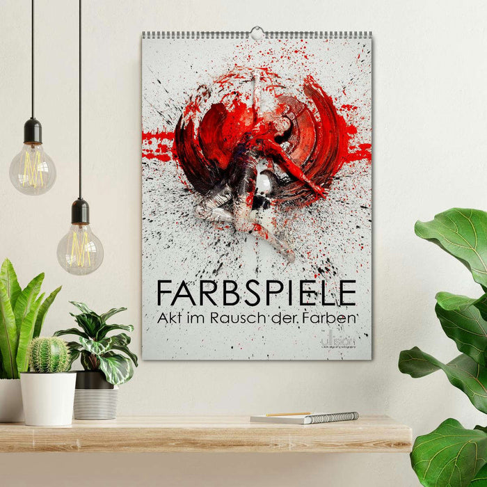 Farbspiele - Akt im Rausch der Farben (CALVENDO Wandkalender 2025)