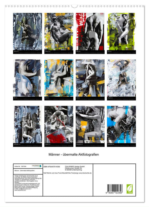 Männer - übermalte Aktfotografien (CALVENDO Premium Wandkalender 2025)