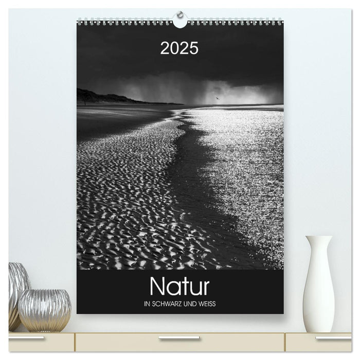Natur in Schwarz und Weiß (CALVENDO Premium Wandkalender 2025)