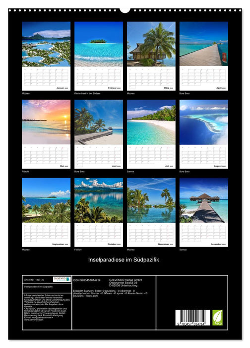 Inselparadiese im Südpazifik (CALVENDO Premium Wandkalender 2025)