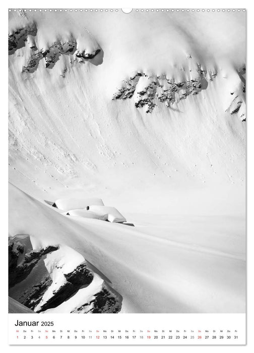 SCHWEIZER ALPEN in Schwarz und Weiß (CALVENDO Premium Wandkalender 2025)