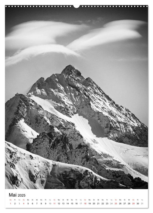 SCHWEIZER ALPEN in Schwarz und Weiß (CALVENDO Premium Wandkalender 2025)