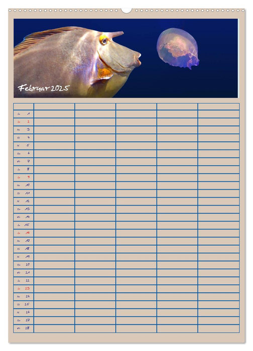 Blubb ... Der Unterwasser Familienplaner (CALVENDO Premium Wandkalender 2025)