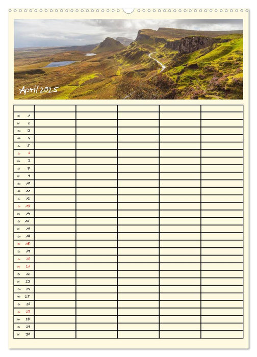 Urlaubsparadiese - Familienplaner (CALVENDO Premium Wandkalender 2025)