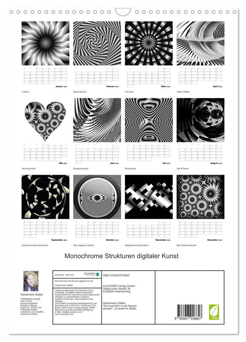 Monochrome Strukturen digitaler Kunst (CALVENDO Wandkalender 2025)