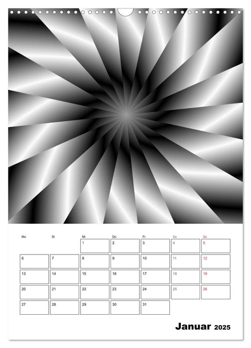 Monochrome Strukturen digitaler Kunst (CALVENDO Wandkalender 2025)