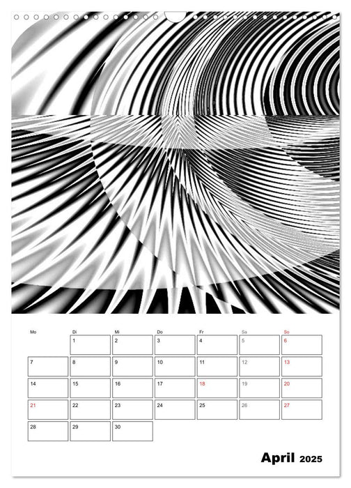 Monochrome Strukturen digitaler Kunst (CALVENDO Wandkalender 2025)