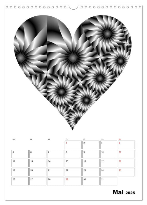 Monochrome Strukturen digitaler Kunst (CALVENDO Wandkalender 2025)