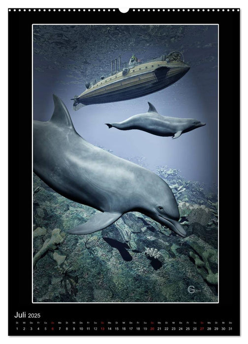 Geheimnisvolle Delfine (CALVENDO Premium Wandkalender 2025)