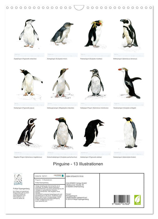 Pinguine - 13 Illustrationen (CALVENDO Wandkalender 2025)