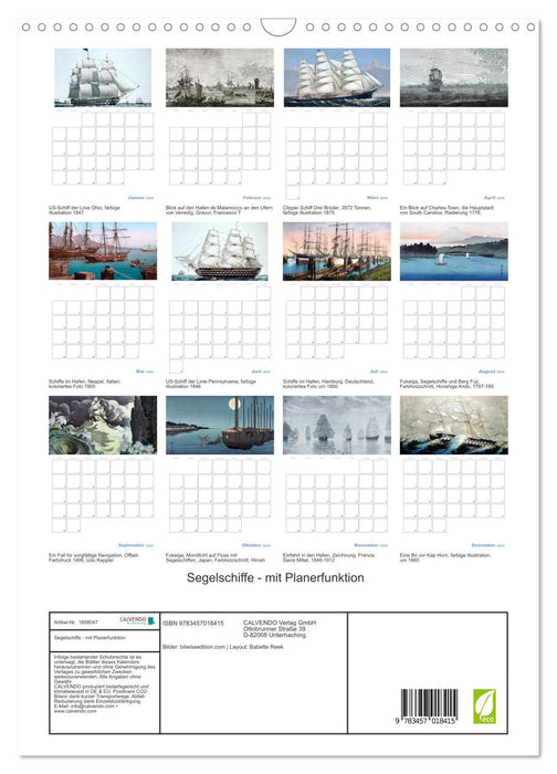 Segelschiffe - mit Planerfunktion (CALVENDO Wandkalender 2025)