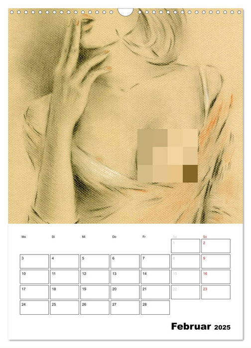 Akt und Dessous - Handgemalte Kunst (CALVENDO Wandkalender 2025)