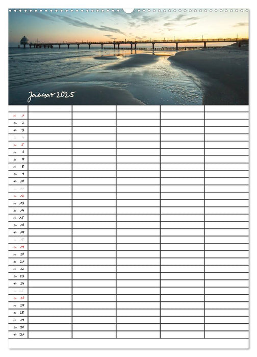 Urlaubsparadies Fischland Darß - Familienplaner (CALVENDO Premium Wandkalender 2025)