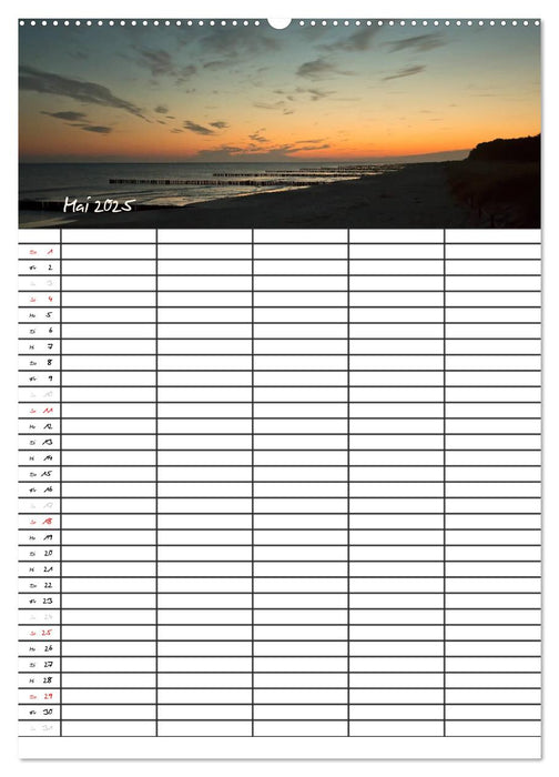 Urlaubsparadies Fischland Darß - Familienplaner (CALVENDO Premium Wandkalender 2025)