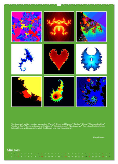Spirale, Apfelmännchen und Co. - Die bizarre Welt der Fraktale (CALVENDO Wandkalender 2025)