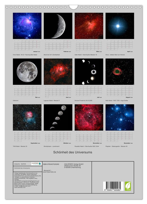 Schönheit des Universums (CALVENDO Wandkalender 2025)