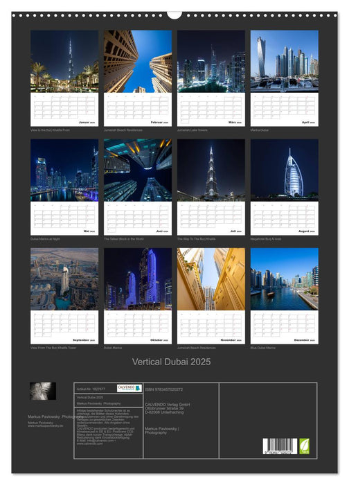 Vertical Dubai 2025 (CALVENDO Wandkalender 2025)