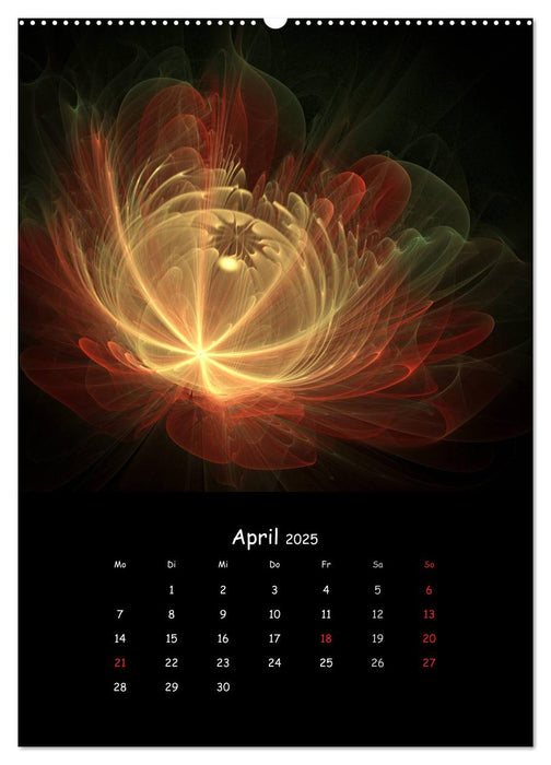 Zauberhafte Fraktal-Blumen (CALVENDO Premium Wandkalender 2025)