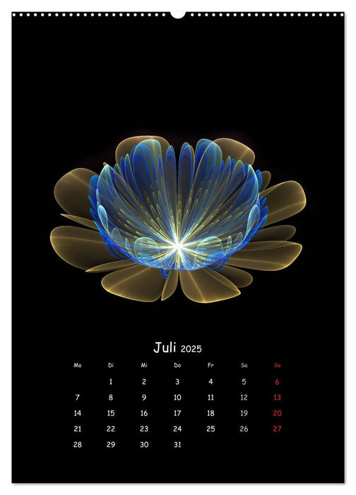 Zauberhafte Fraktal-Blumen (CALVENDO Premium Wandkalender 2025)