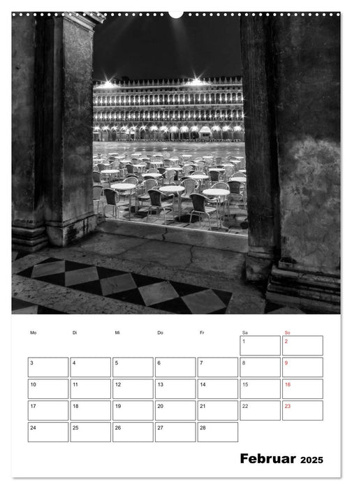 MONOCHROMES VENEDIG Klassische Momente (CALVENDO Wandkalender 2025)