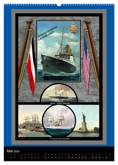 Deutsche Handelsschiffe vor 1945 (CALVENDO Premium Wandkalender 2025)