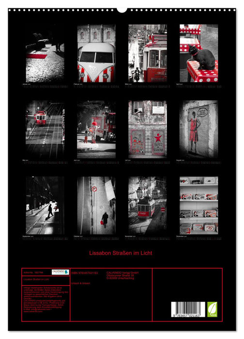 Lissabon Straßen im Licht (CALVENDO Premium Wandkalender 2025)