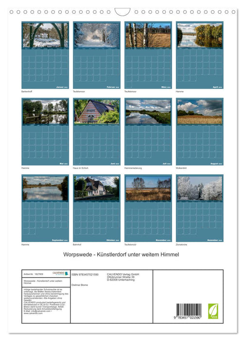 Worpswede - Künstlerdorf unter weitem Himmel (CALVENDO Wandkalender 2025)