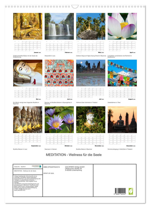MEDITATION - Wellness für die Seele (CALVENDO Wandkalender 2025)