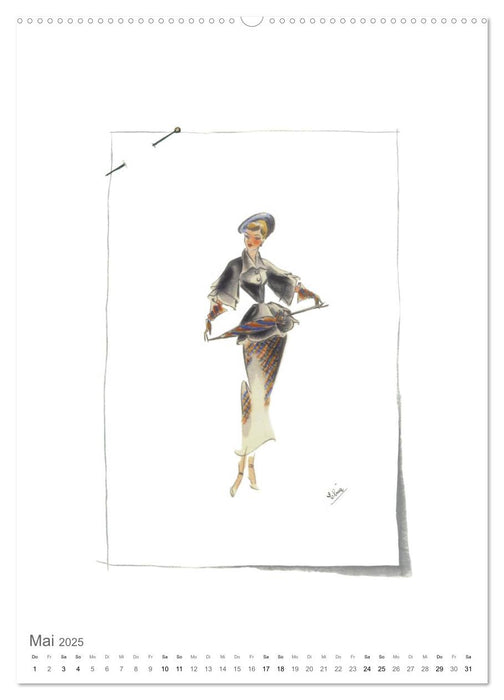 FIGURINEN 2025 - Fashion von 1949 - Originale von Elina Ruffinengo (CALVENDO Premium Wandkalender 2025)