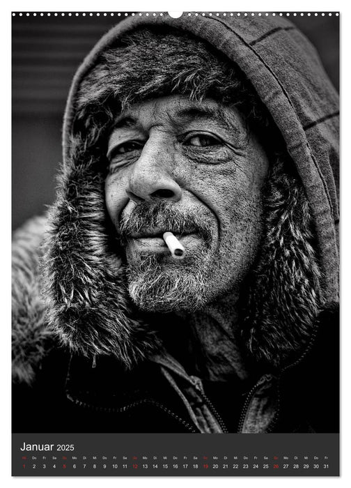 Obdachlos. Die Gesichter der Armut (CALVENDO Wandkalender 2025)