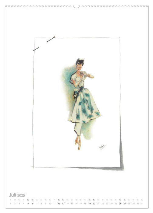 FIGURINEN 2025 - Modedesign von 1949 - Zeichnungen von Elina Ruffinengo (CALVENDO Premium Wandkalender 2025)