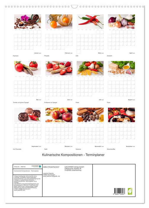 Kulinarische Kompositionen - Terminplaner (CALVENDO Wandkalender 2025)