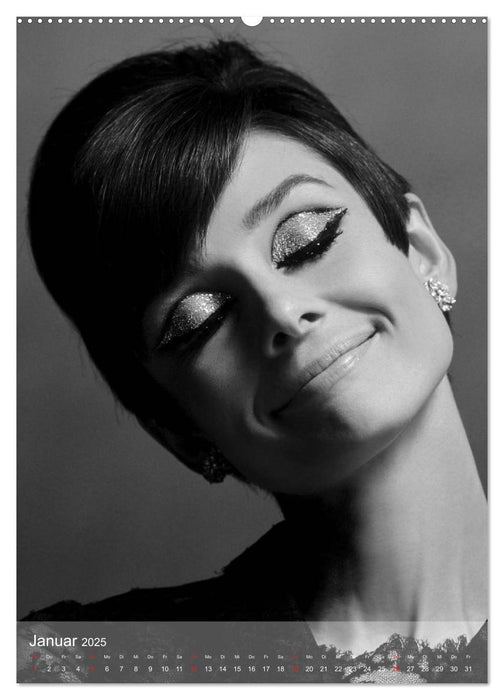 Hollywood-Diva - Audrey Hepburn (CALVENDO Premium Wandkalender 2025)