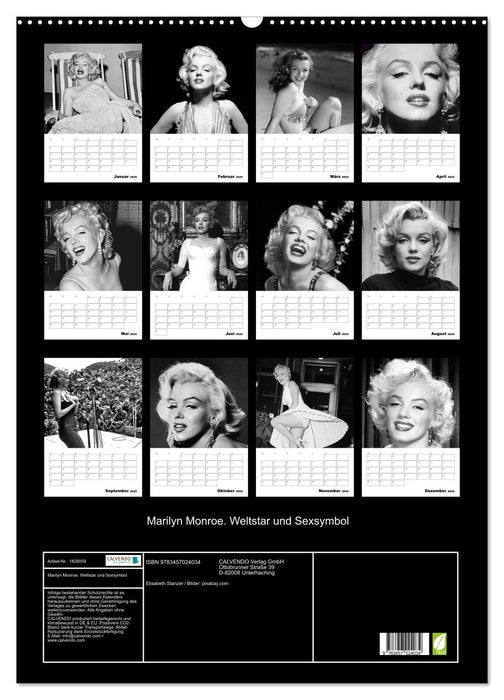 Marilyn Monroe. Weltstar und Sexsymbol (CALVENDO Wandkalender 2025)