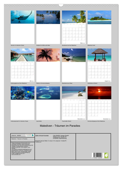 Malediven - Träumen im Paradies (CALVENDO Wandkalender 2025)
