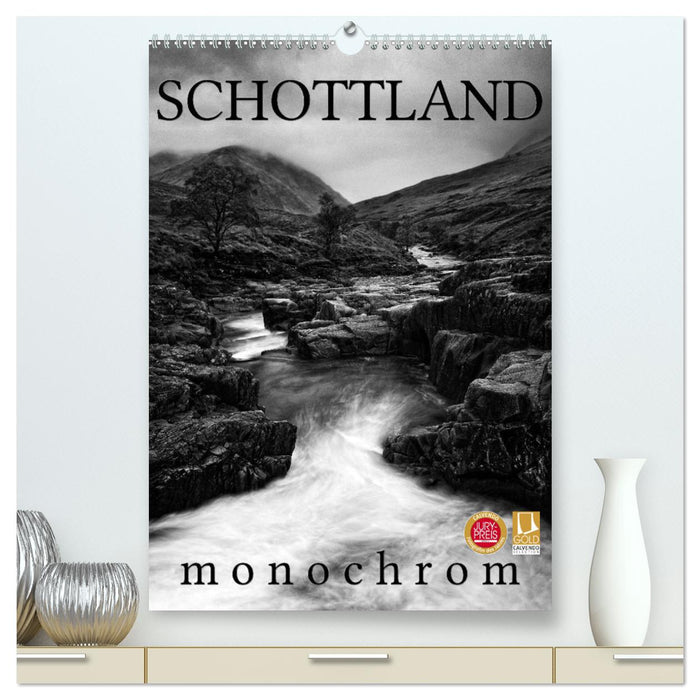 Schottland Monochrom (CALVENDO Premium Wandkalender 2025)