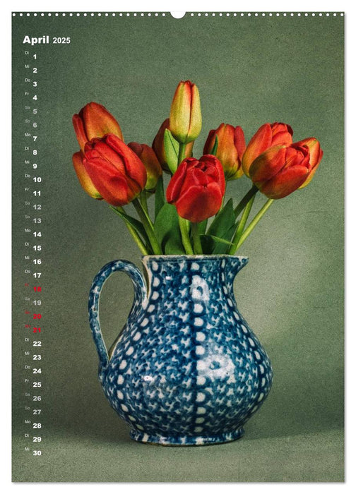 Blumenschmuck in Bunzlau Keramik (CALVENDO Premium Wandkalender 2025)