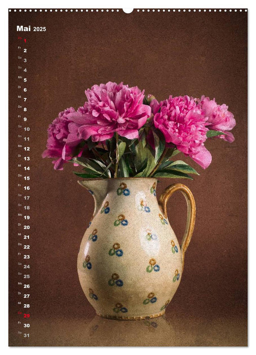 Blumenschmuck in Bunzlau Keramik (CALVENDO Premium Wandkalender 2025)